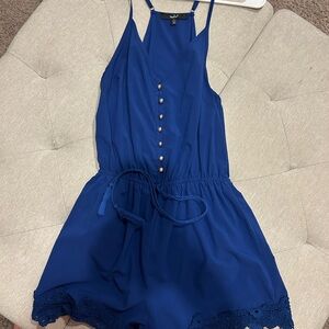 Papaya Royal Blue Top with Lace Accents